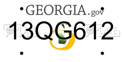 13QG612 Georgia License Plate