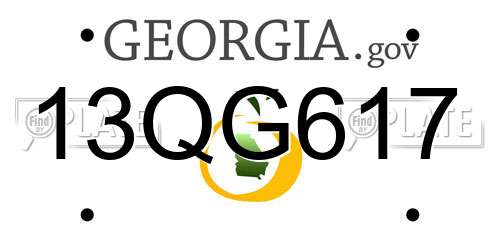 13QG617 Georgia License Plate