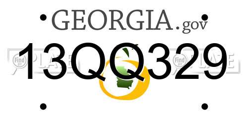 13QQ329 Georgia License Plate