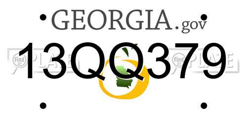 13QQ379 Georgia License Plate