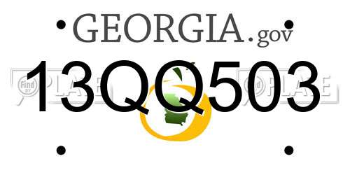 13QQ503 Georgia License Plate
