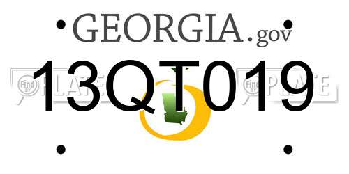 13QT019 Georgia License Plate