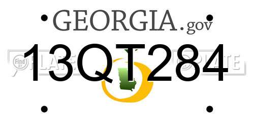 13QT284 Georgia License Plate