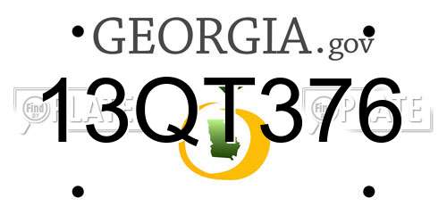 13QT376 Georgia License Plate
