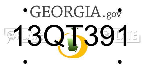 13QT391 Georgia License Plate