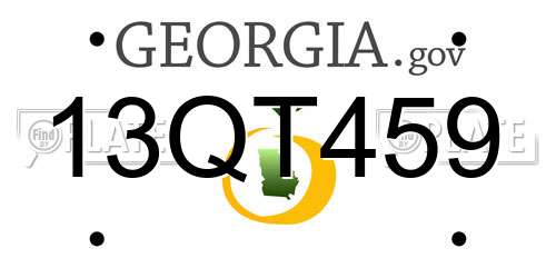 13QT459 Georgia License Plate