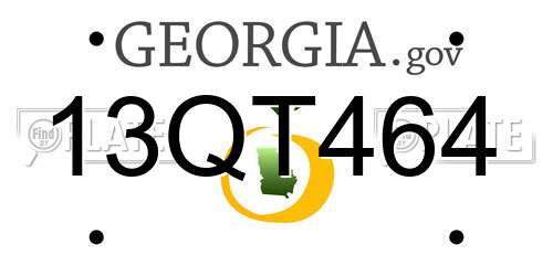 13QT464 Georgia License Plate