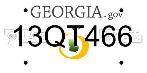 13QT466 Georgia License Plate