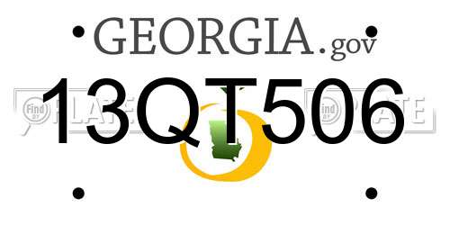 13QT506 Georgia License Plate