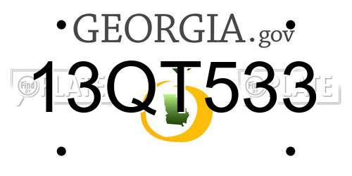 13QT533 Georgia License Plate