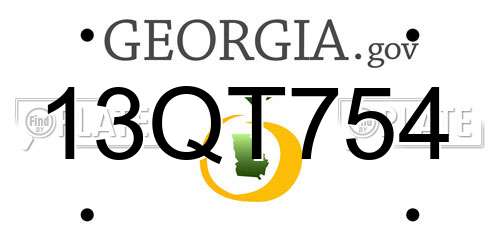 13QT754 Georgia License Plate