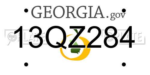 13QZ284 Georgia License Plate