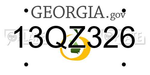 13QZ326 Georgia License Plate