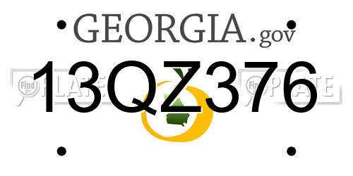 13QZ376 Georgia License Plate