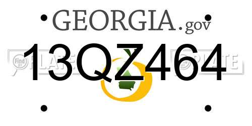 13QZ464 Georgia License Plate