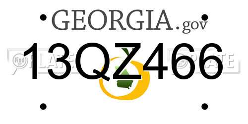13QZ466 Georgia License Plate