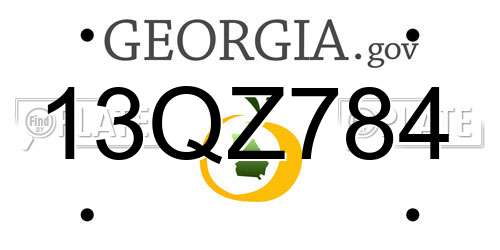 13QZ784 Georgia License Plate
