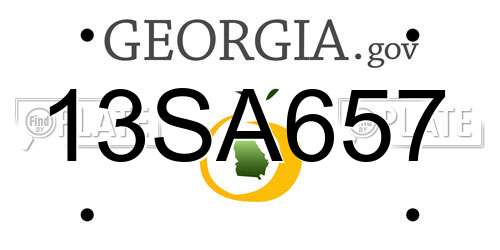 13SA657 Georgia License Plate