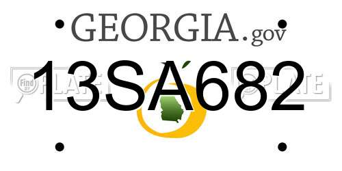 13SA682 Georgia License Plate