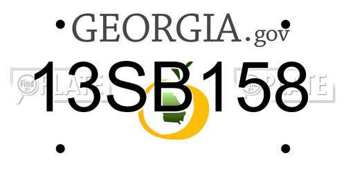 13SB158 Georgia License Plate
