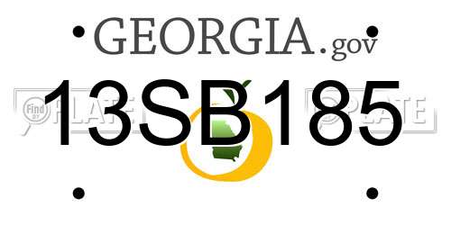 13SB185 Georgia License Plate
