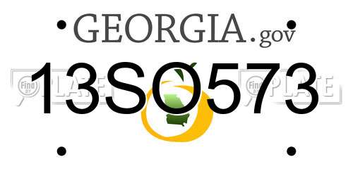 13SO573 Georgia License Plate