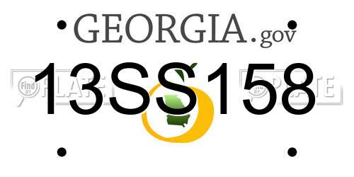 13SS158 Georgia License Plate