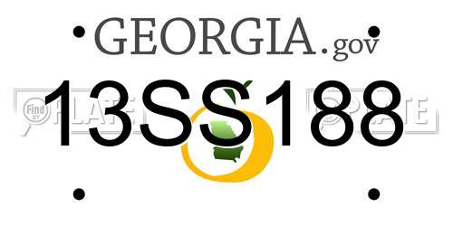13SS188 Georgia License Plate