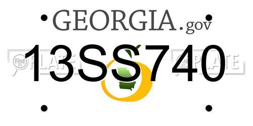 13SS740 Georgia License Plate