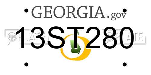 13ST280 Georgia License Plate