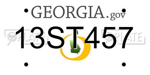 13ST457 Georgia License Plate