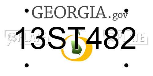 13ST482 Georgia License Plate