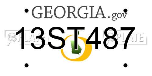 13ST487 Georgia License Plate