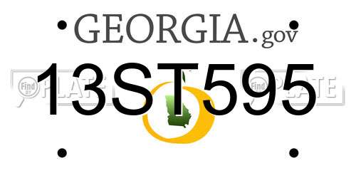 13ST595 Georgia License Plate
