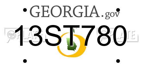 13ST780 Georgia License Plate