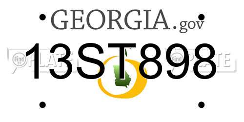 13ST898 Georgia License Plate
