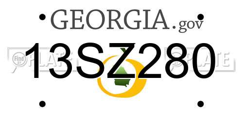 13SZ280 Georgia License Plate