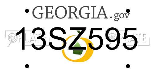 13SZ595 Georgia License Plate