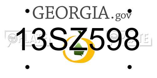 13SZ598 Georgia License Plate