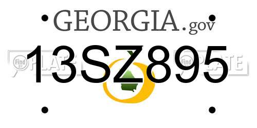 13SZ895 Georgia License Plate