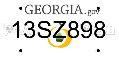 13SZ898 Georgia License Plate