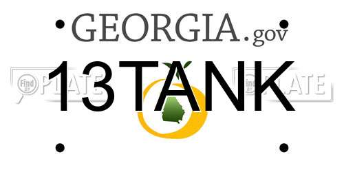 13TANK Georgia License Plate