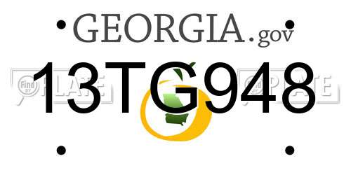 13TG948 Georgia License Plate