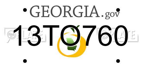 13TO760 Georgia License Plate