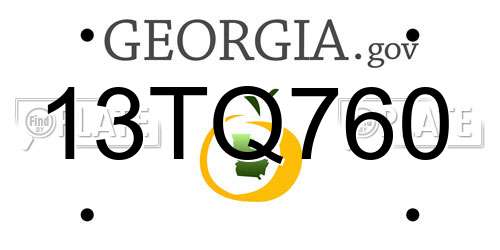 13TQ760 Georgia License Plate