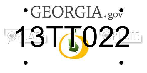 13TT022 Georgia License Plate