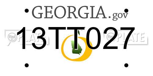 13TT027 Georgia License Plate