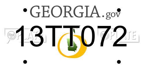 13TT072 Georgia License Plate