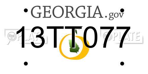 13TT077 Georgia License Plate