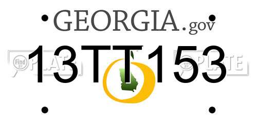 13TT153 Georgia License Plate